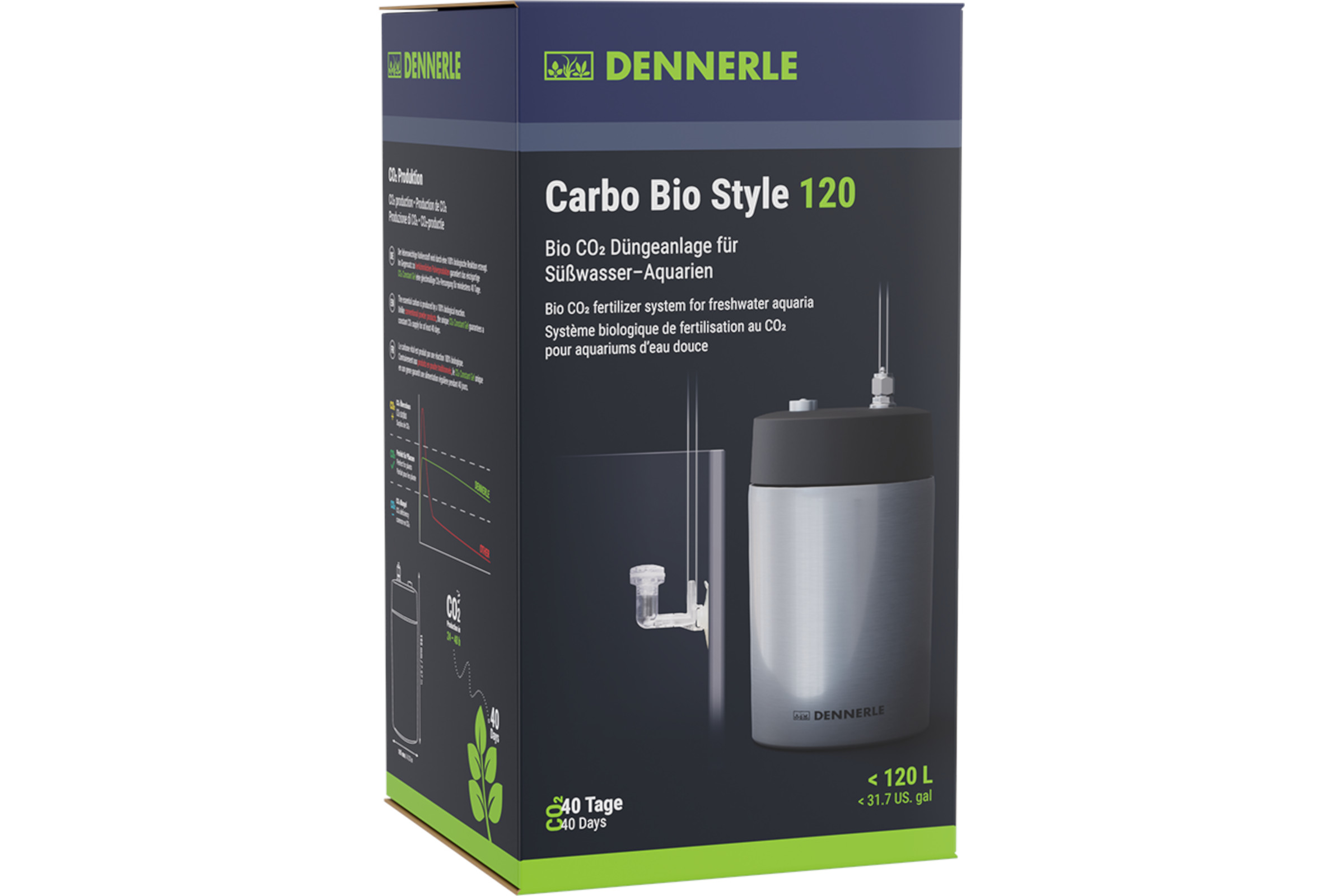 Dennerle Carbo Bio Style 120, CO2 für Aquarien bis 120 Liter